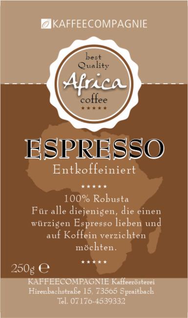 Entcoffeinierte Espresso Mischung