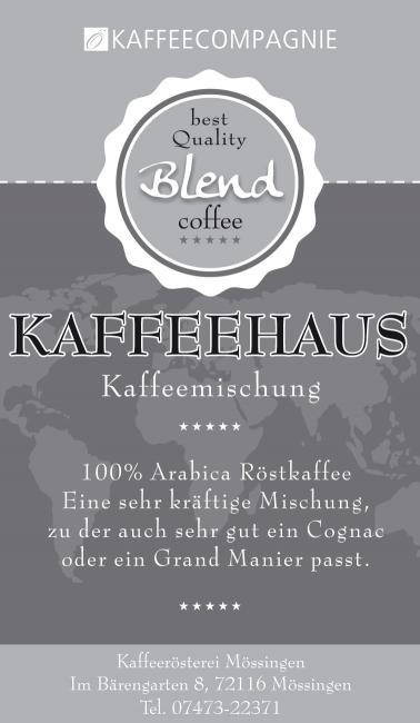 Kaffeehaus Mischung (80 % Arabica / 20 % Robusta)